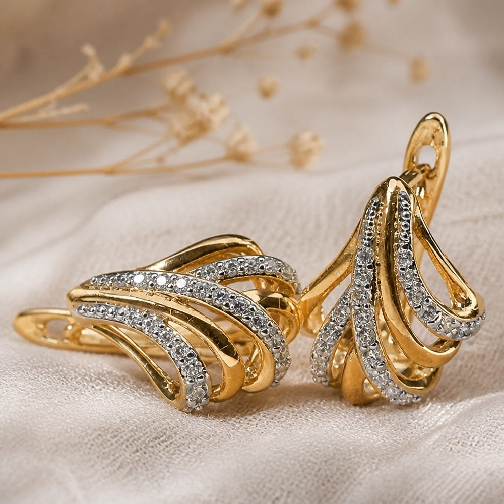 Bright Gold Irregular Earrings — image 1