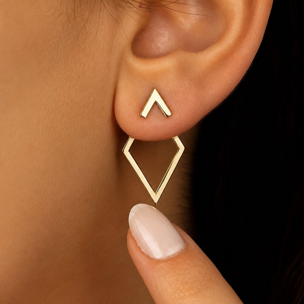 Vintage Geometric Golden Earrings — image 2