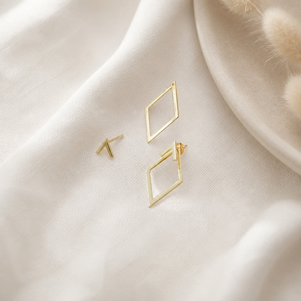 Vintage Geometric Golden Earrings — image 1