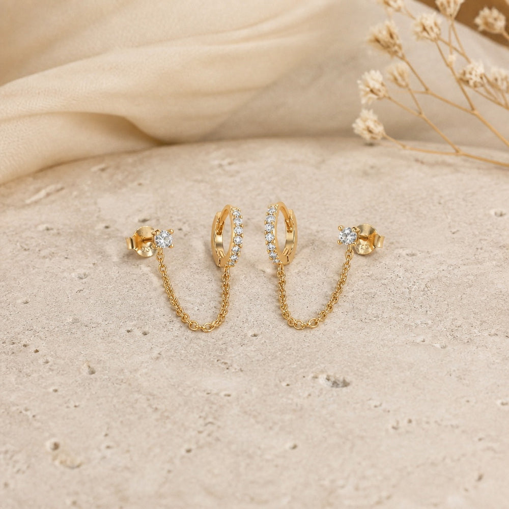 Adella Gold Chain Earrings — image 1