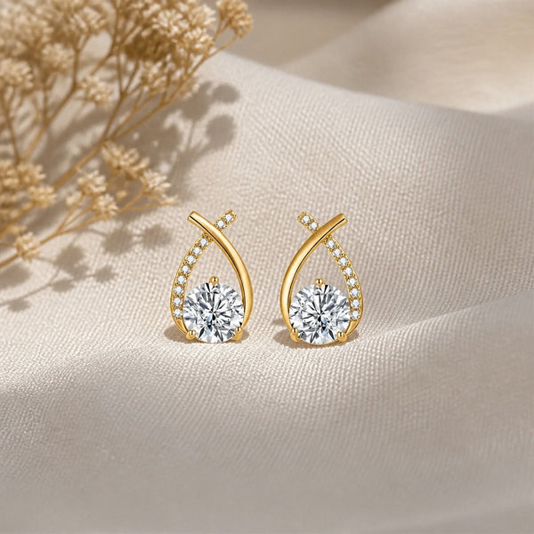 Arielle Gold Zirconia Earrings — image 1