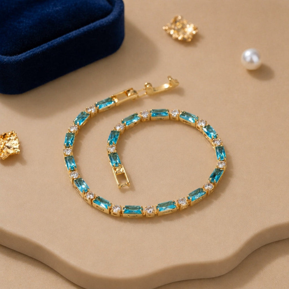 Turquoise Crystal Tennis Bracelet — image 2