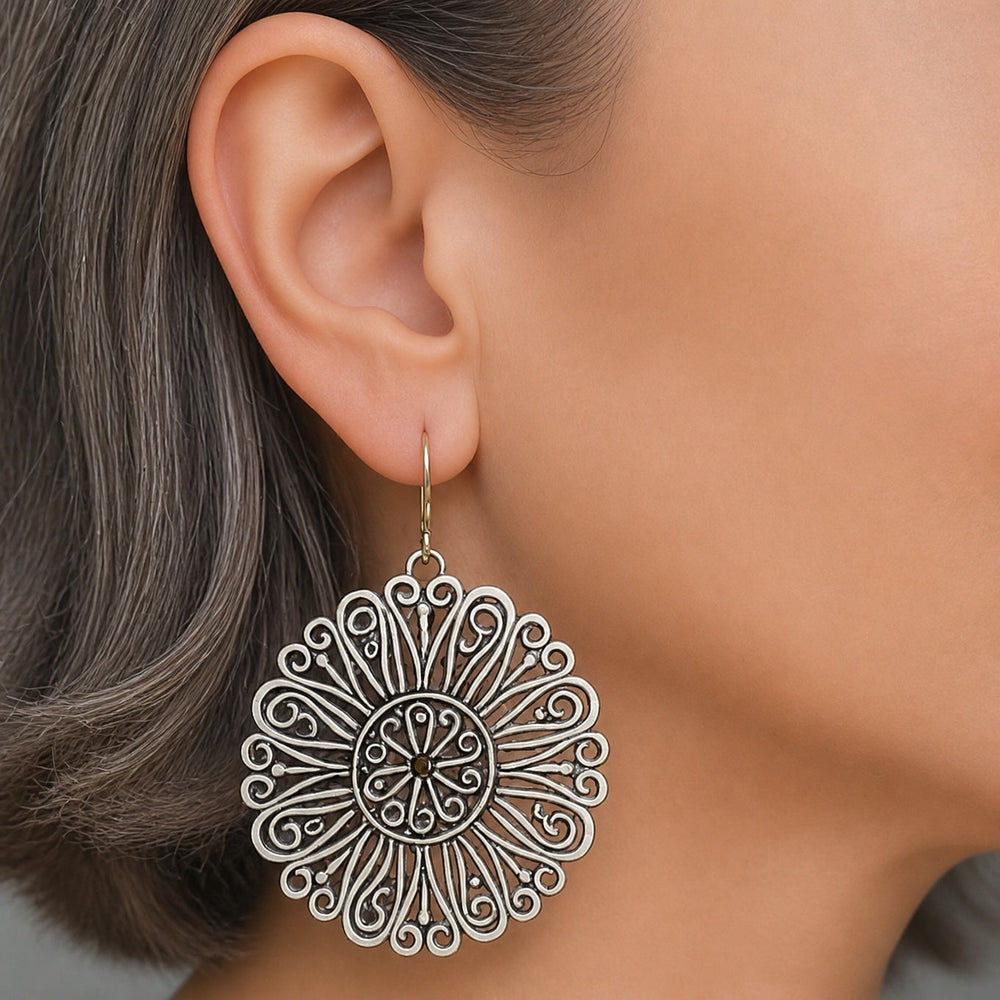 Vintage Mandala Rounded Earrings — image 2