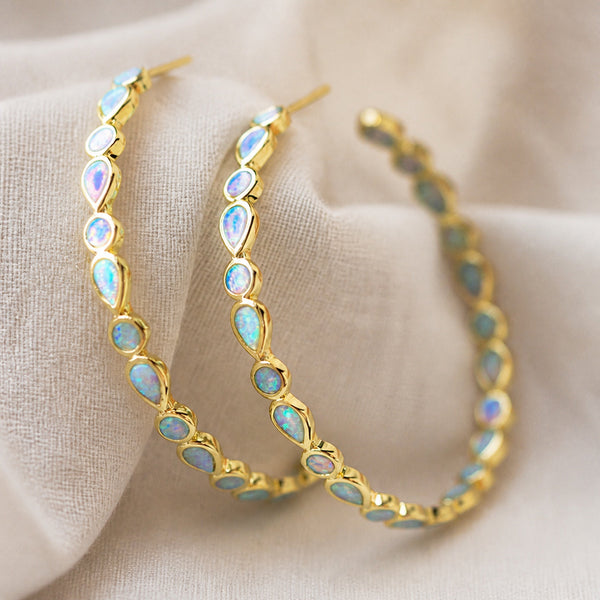 Blue Opal Gold Earrings — image 1