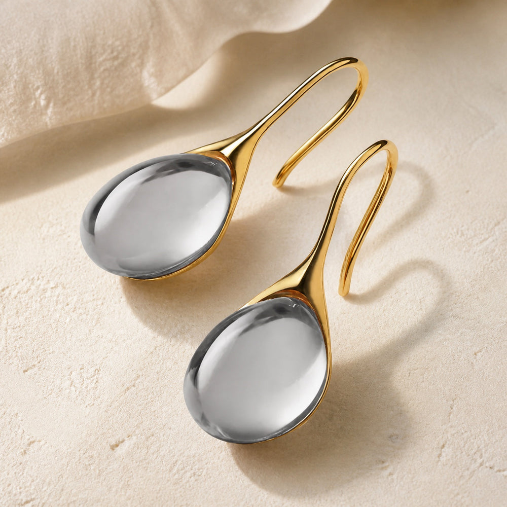 Crystal Drop Gold Silver Earrings — image 5