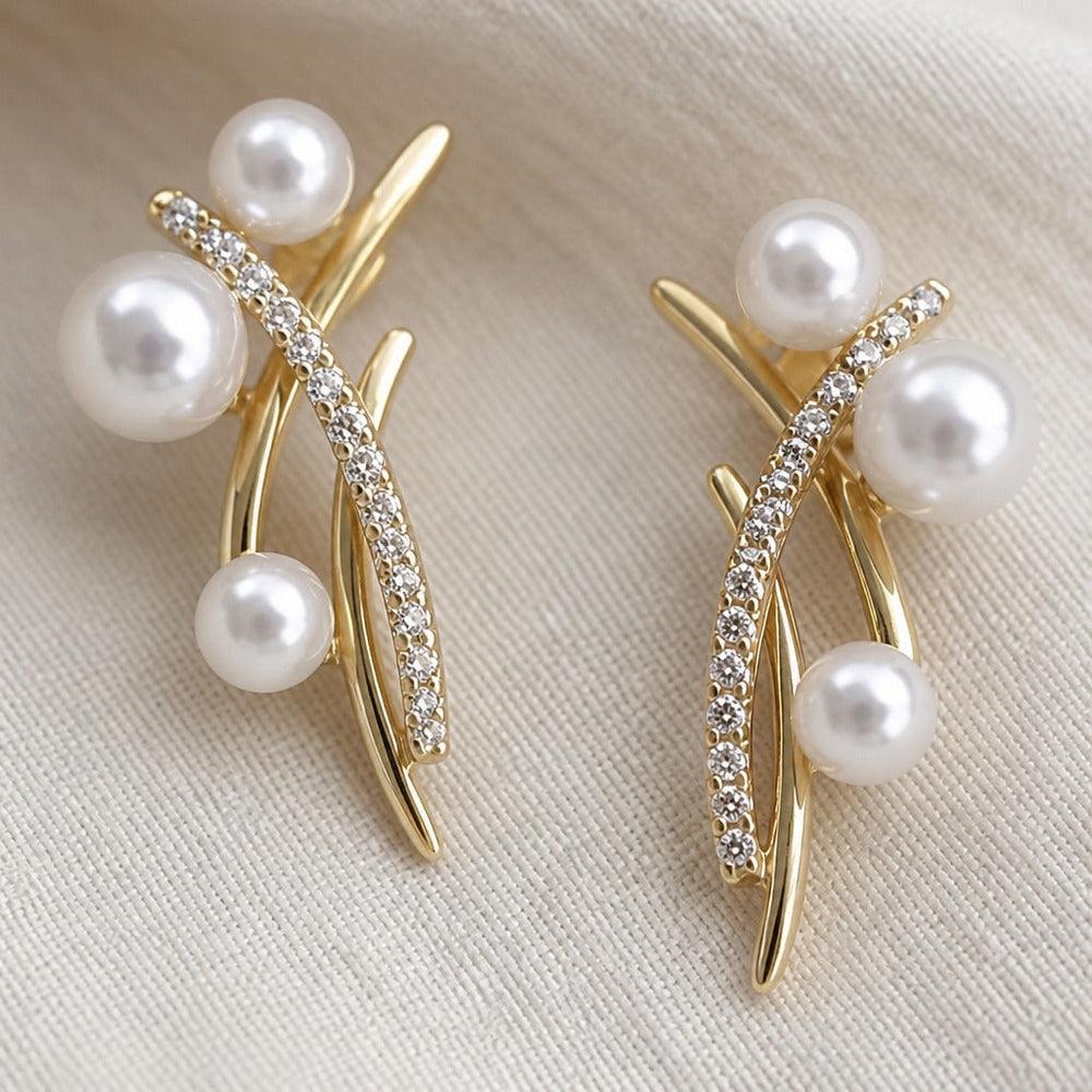 Pearl Grandeur Drop Earrings — image 2