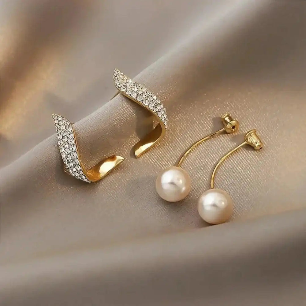 Elegant Pearl Drop Gold Earrings — image 1