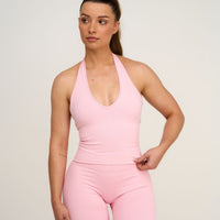 Elevate™ Sculpting Seamless Halterneck Top | Cotton Pink