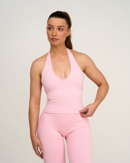 Elevate™ Sculpting Seamless Halterneck Top | Cotton Pink