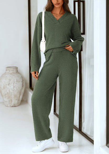Osonn Lounge Sets for Women Two Piece Sweaters Pajama Set Fall Fashion Loungewear Outfits Matching Winter Clothes