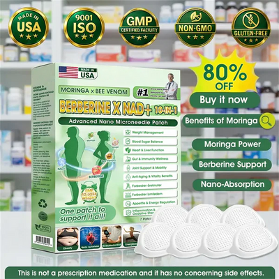 🧑‍⚕️🩺 Moringa · Berberine × NAD+ 𝟏𝟎-𝐢𝐧-𝟏 𝐀𝐝𝐯𝐚𝐧𝐜𝐞𝐝 𝐍𝐚𝐧𝐨 𝐌𝐢𝐜𝐫𝐨𝐧𝐞𝐞𝐝𝐥𝐞 𝐏𝐚𝐭𝐜𝐡 — 𝐎𝐧𝐜𝐞 𝐃𝐚𝐢𝐥𝐲, 𝐕𝐢𝐬𝐢𝐛𝐥𝐞 𝐑𝐞𝐬𝐮𝐥𝐭𝐬 𝐢𝐧 𝟕 𝐃𝐚𝐲𝐬