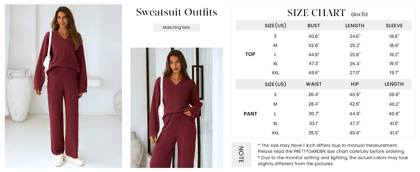 Osonn Lounge Sets for Women Two Piece Sweaters Pajama Set Fall Fashion Loungewear Outfits Matching Winter Clothes