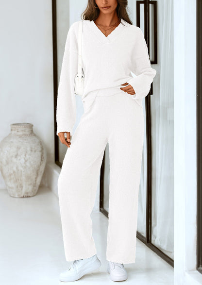 Osonn Lounge Sets for Women Two Piece Sweaters Pajama Set Fall Fashion Loungewear Outfits Matching Winter Clothes