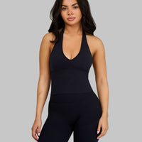 Elevate™ Sculpting Seamless Halterneck Top | Night Black