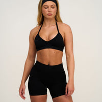 Elevate™ Sculpting Seamless Adjustable Halter Bra | Night Black