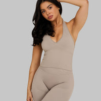 Elevate™ Sculpting Seamless Halterneck Top | Latte