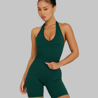 Elevate™ Sculpting Seamless Halterneck Top | Pine Green