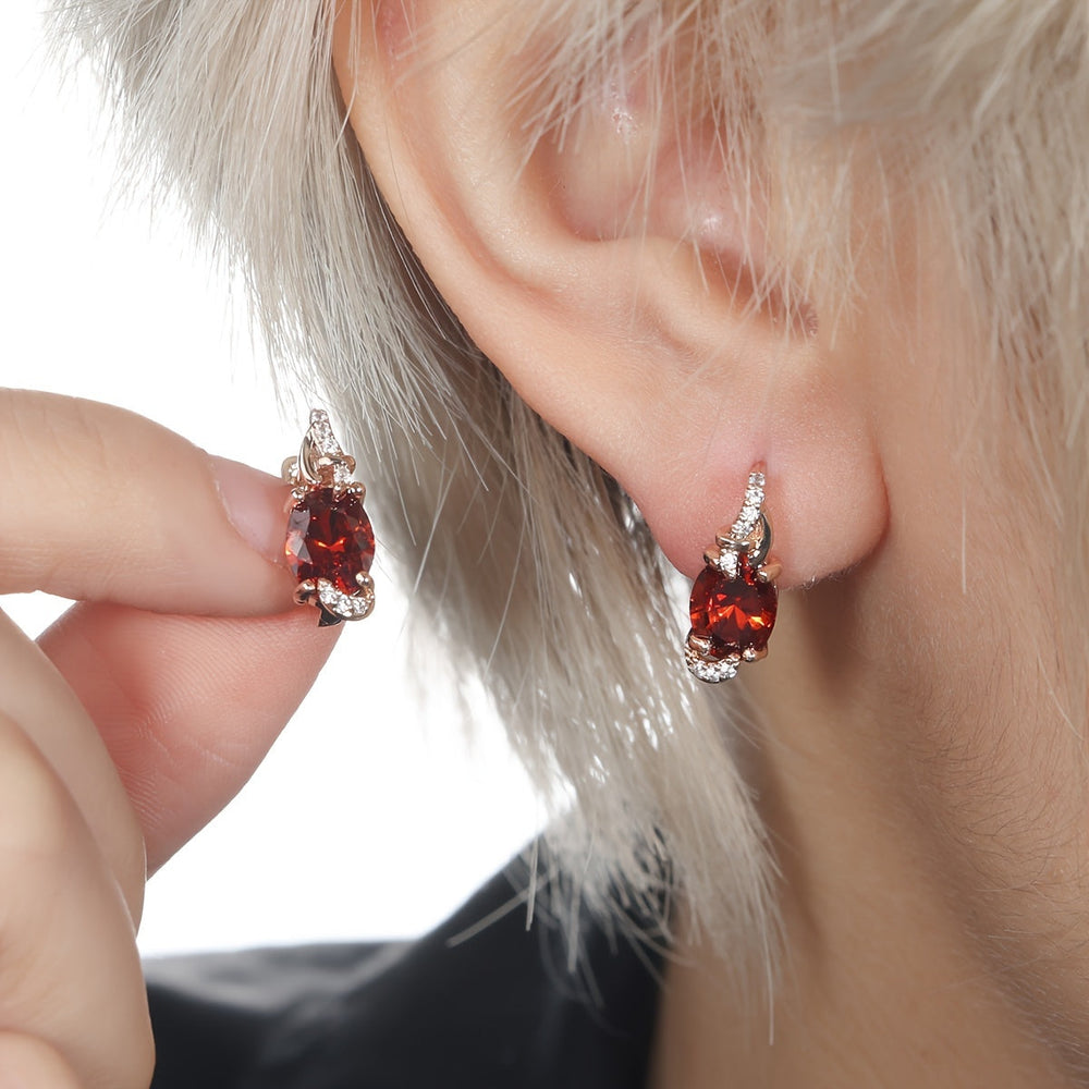 Classic Round Oval Cut Earrings — image 3