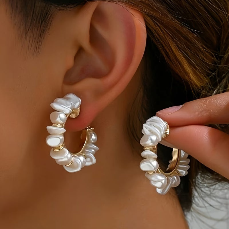 Sculpted Chunky Pearl Earrings — image 1