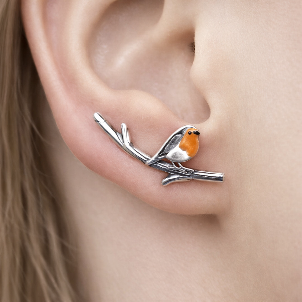 Vintage Birdie Silver Earrings — image 1