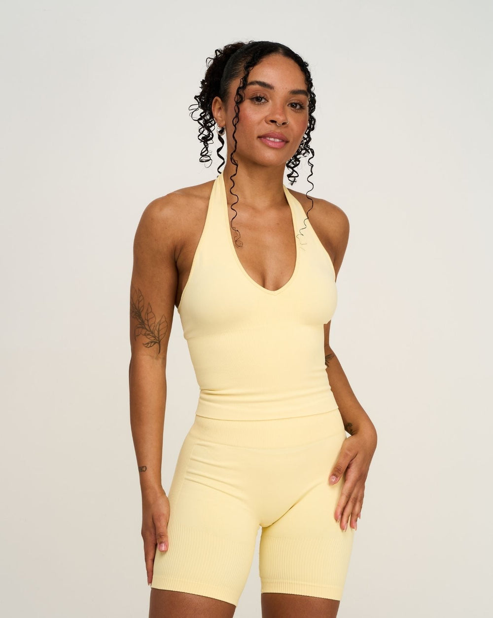 Elevate™ Sculpting Seamless Halterneck Top | Golden Butter