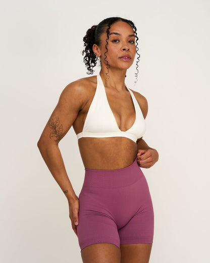 Elevate™ Sculpting Seamless V-Neck Halter Bra | Cream