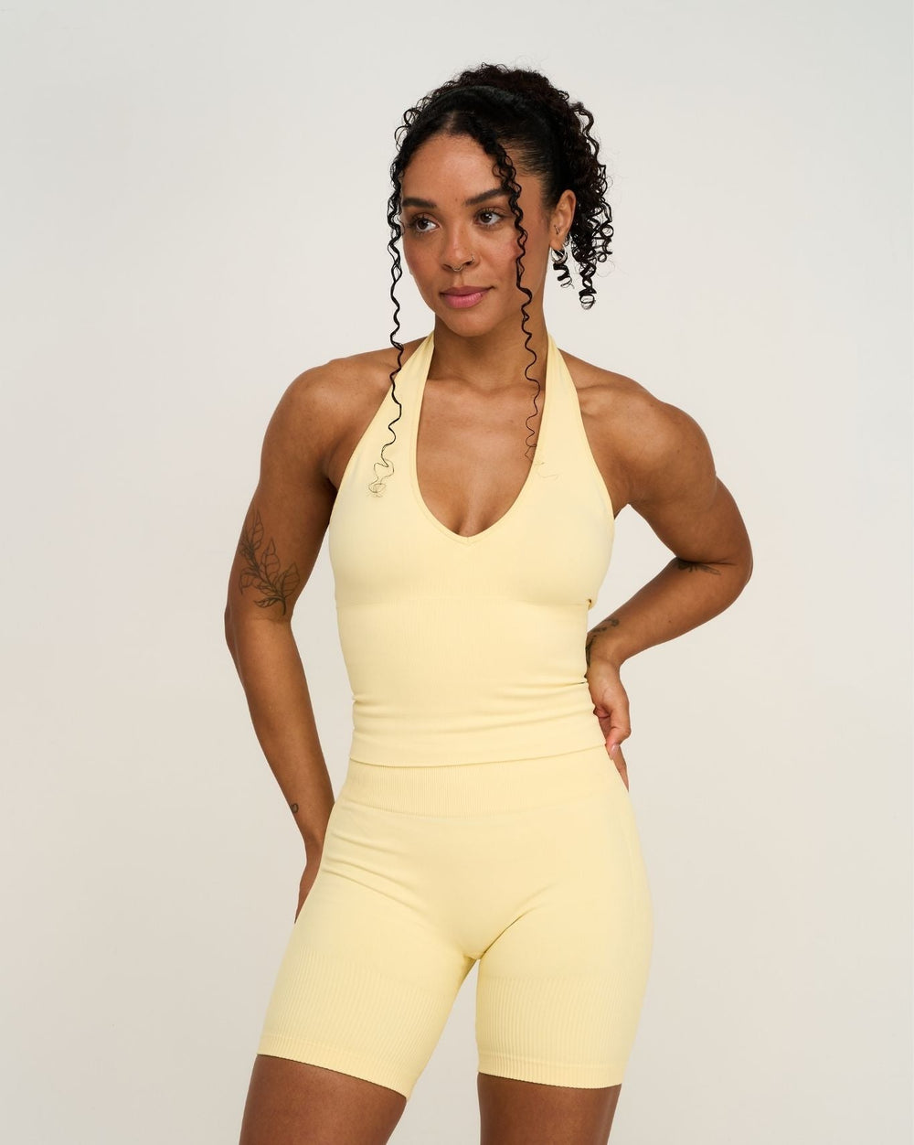 Elevate™ Sculpting Seamless Halterneck Top | Golden Butter