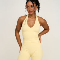 Elevate™ Sculpting Seamless Halterneck Top | Golden Butter