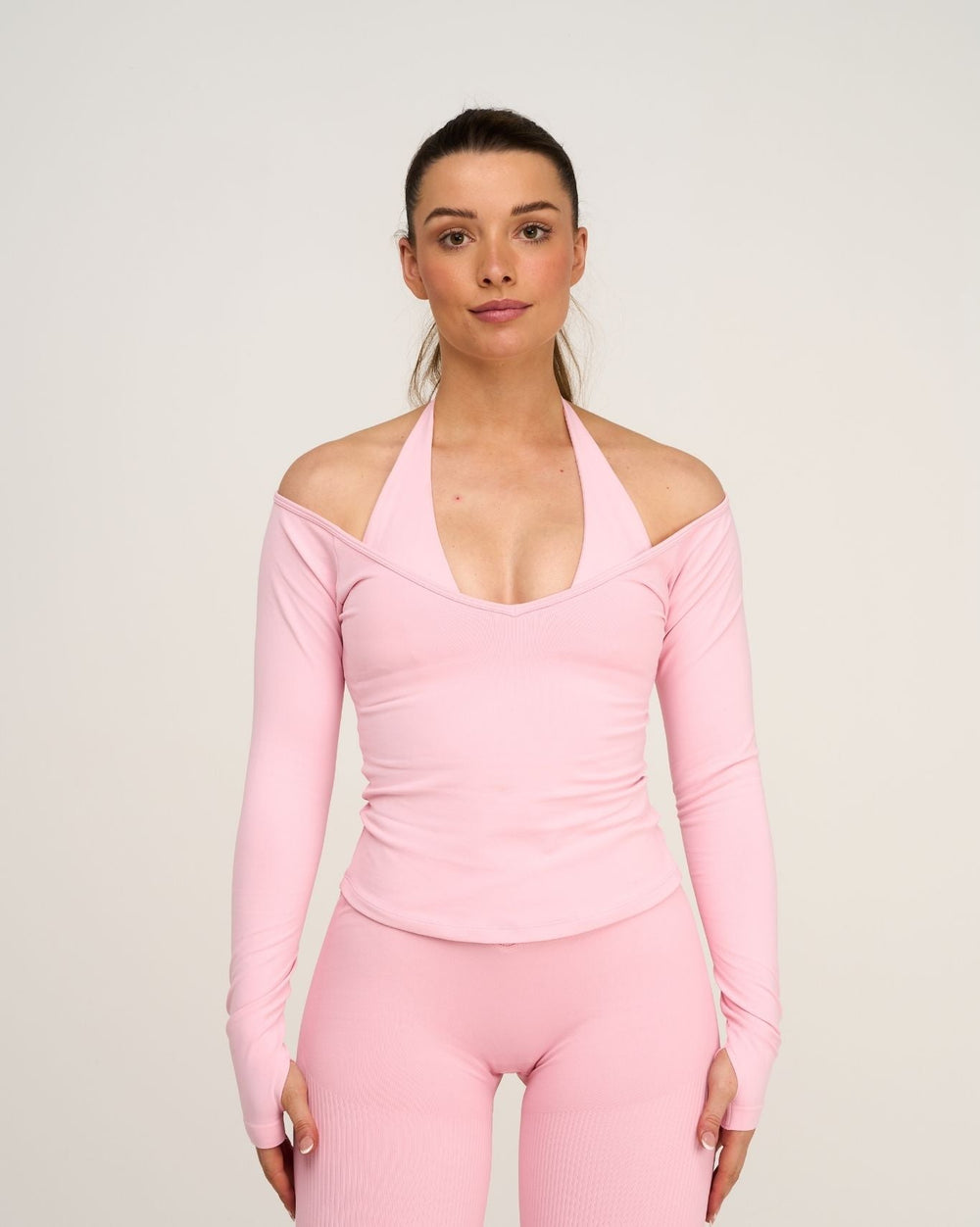 Elevate™ Sculpting Seamless V-Neck Top | Cotton Pink