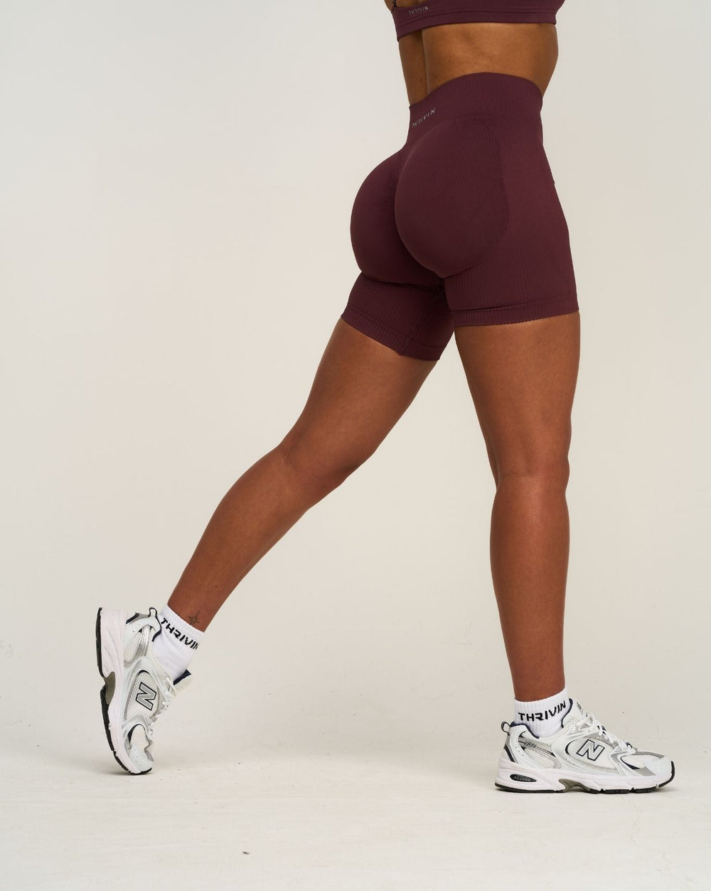 Elevate™ Sculpting Mid Waist Scrunch Shorts | Dark Mauve