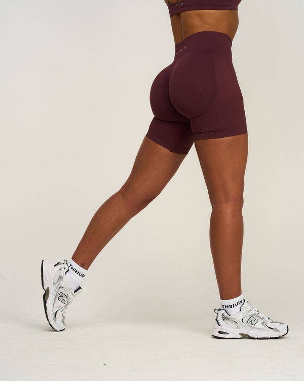 Elevate™ Sculpting Mid Waist Scrunch Shorts | Dark Mauve