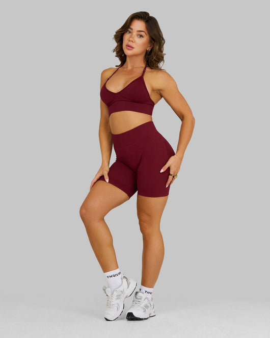 Elevate™ Sculpting Mid Waist Scrunch Shorts | Fine Wine