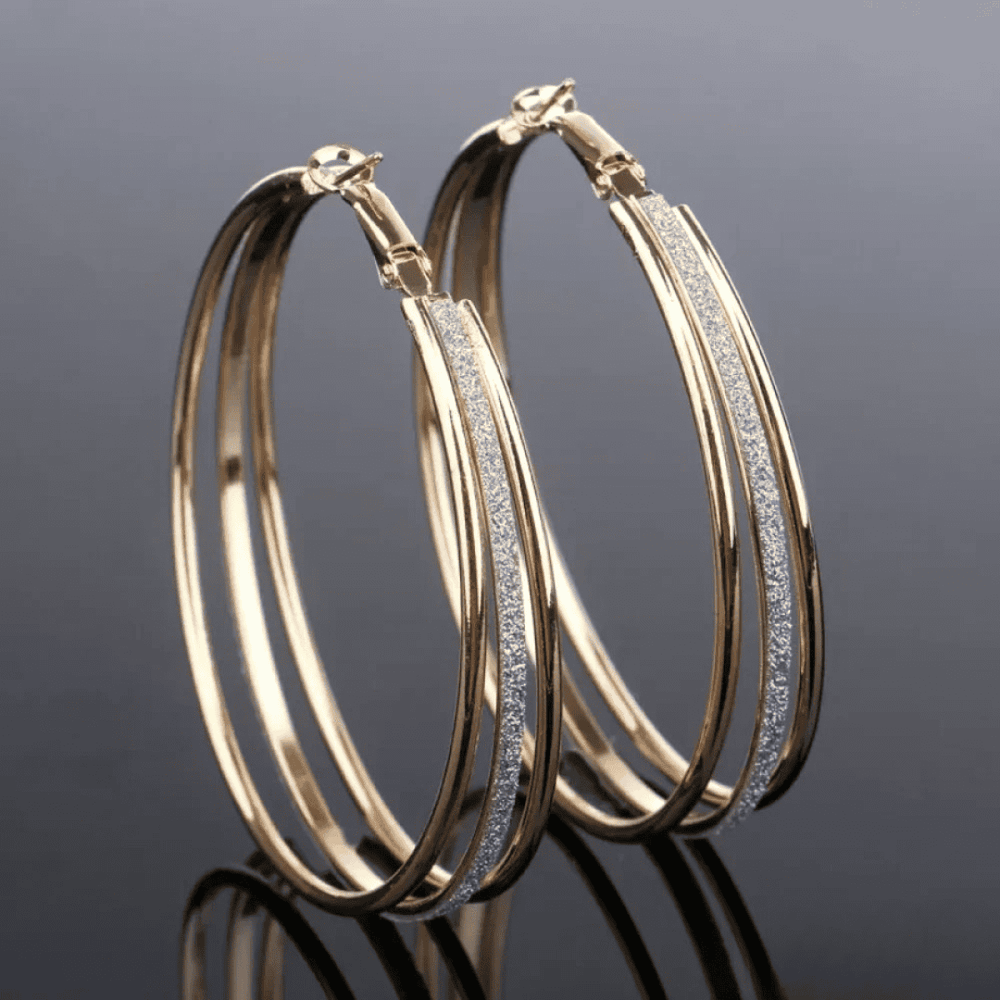 Retro Gold Hoop Earrings — image 1