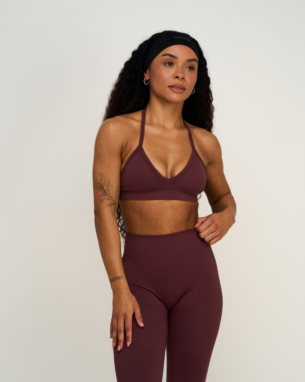 Elevate™ Sculpting Seamless Adjustable Halter Bra | Dark Mauve