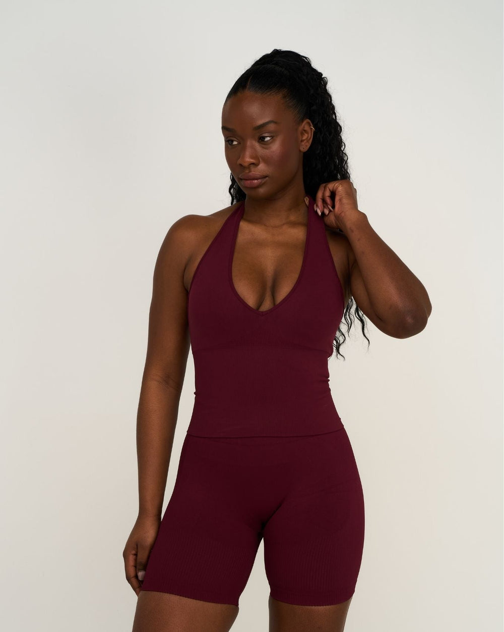 Elevate™ Sculpting Seamless Halterneck Top | Merlot