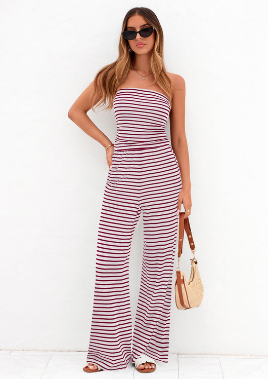 Osonn Summer Sets Women 2 Piece Outfits Matching Striped Loungewear Spring Airport Travel Beach Vacation Clothes