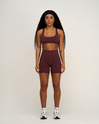 Elevate™ Sculpting Mid Waist Scrunch Shorts | Dark Mauve