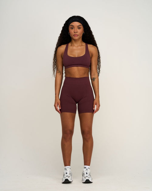 Elevate™ Sculpting Mid Waist Scrunch Shorts | Dark Mauve
