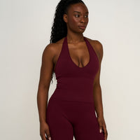 Elevate™ Sculpting Seamless Halterneck Top | Merlot