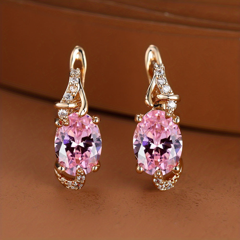 Classic Round Oval Cut Earrings — image 2
