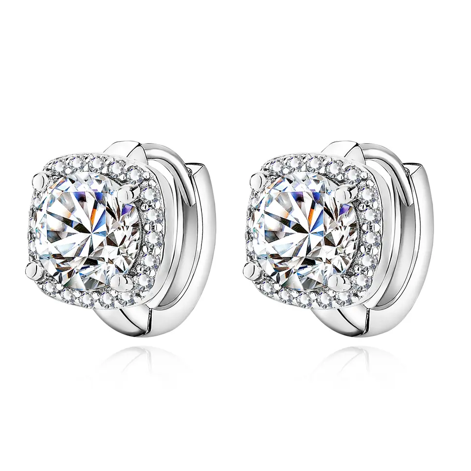 Nadine White Gold Square Earrings — image 1