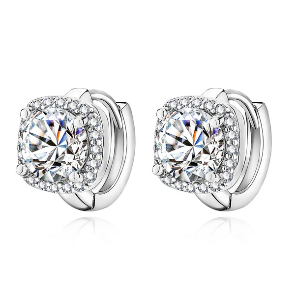 Nadine White Gold Square Earrings — image 1