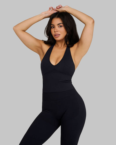 Elevate™ Sculpting Seamless Halterneck Top | Night Black