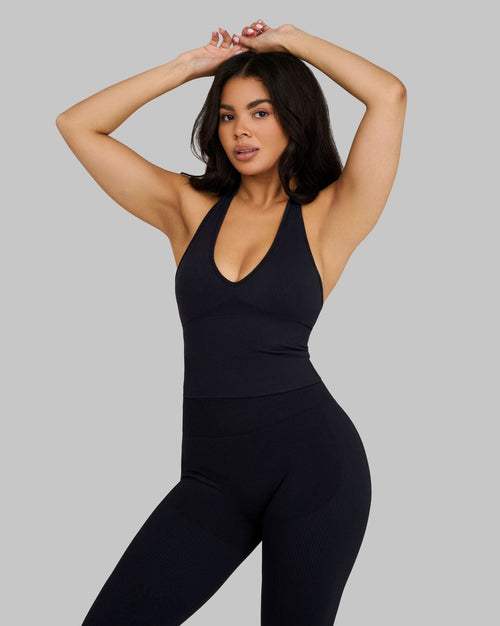 Elevate™ Sculpting Seamless Halterneck Top | Night Black