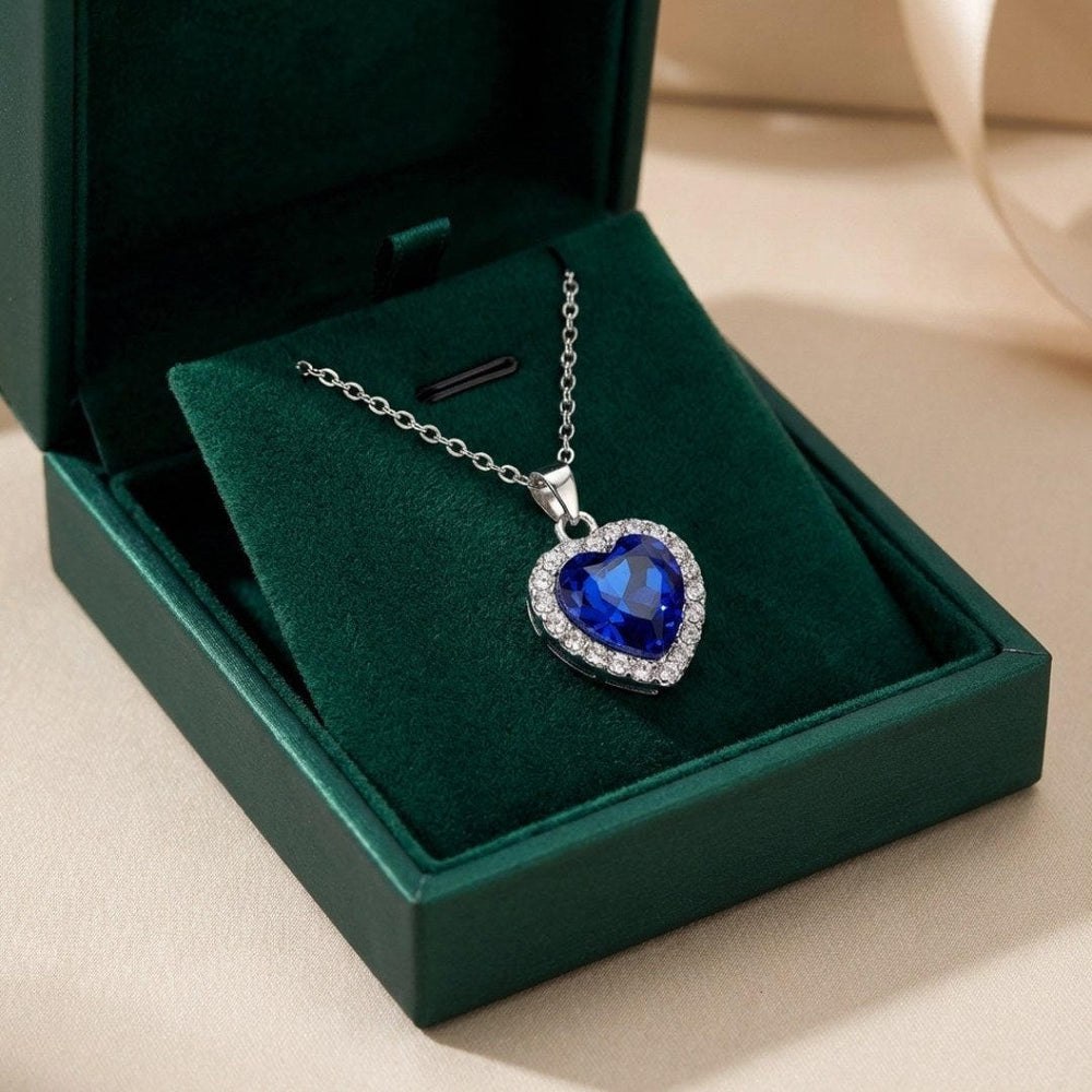 Sapphire Heart Pendant Necklace — image 2