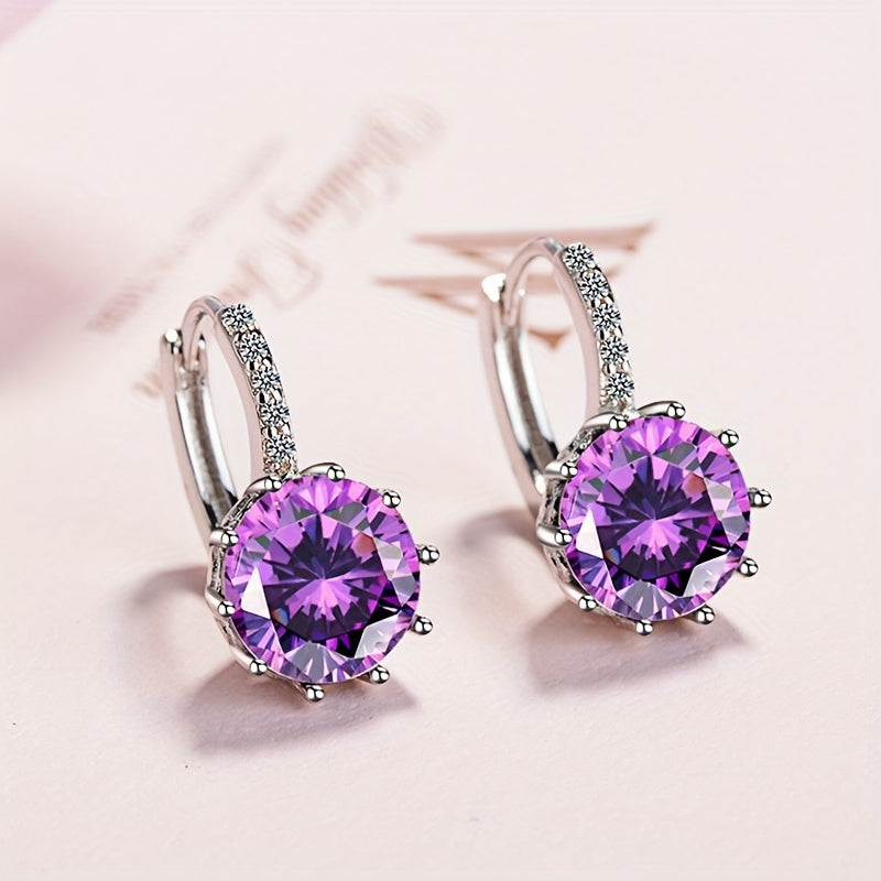 Exquisite Inlaid Geometric Zirconia Earrings — image 2