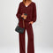 Osonn Women's 2 Piece Fall Lounge Sets Zip Up Hoodie Wide Leg Pants Tracksuit Matching Travel Outfits Clothes