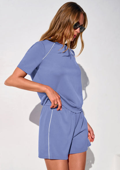 Osonn Sweatsuits Women 2 Piece Outfit Summer Lounge Shorts Sets Matching Spring Travel Beach Vacation Clothes