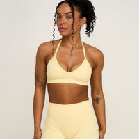 Elevate™ Sculpting Seamless Adjustable Halter Bra | Golden Butter