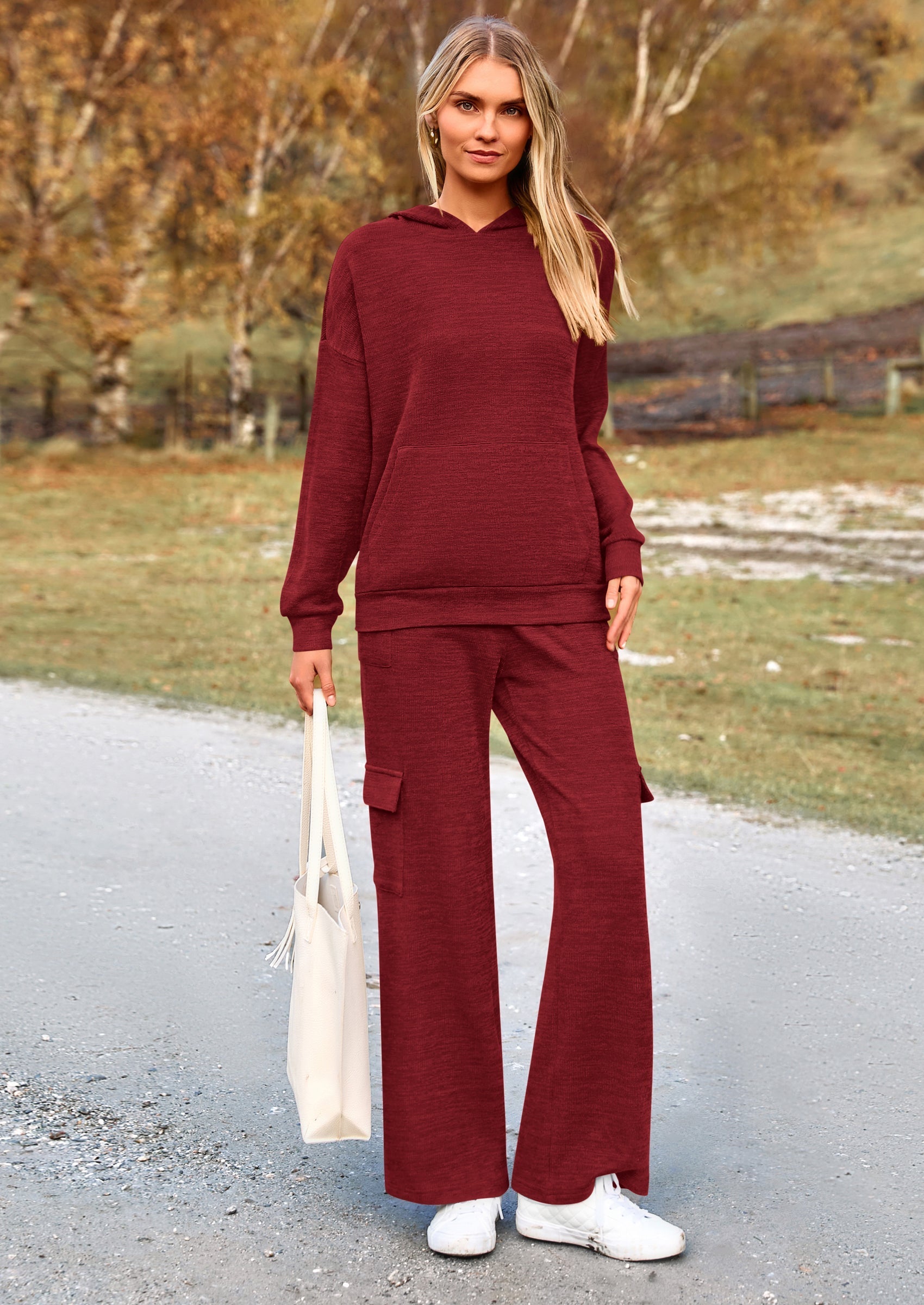 Osonn 2 Piece Sets For Women Fall Sweatsuits Outfits Lounge Matching Hoodie Set Travel Track Suits Winter Clothes